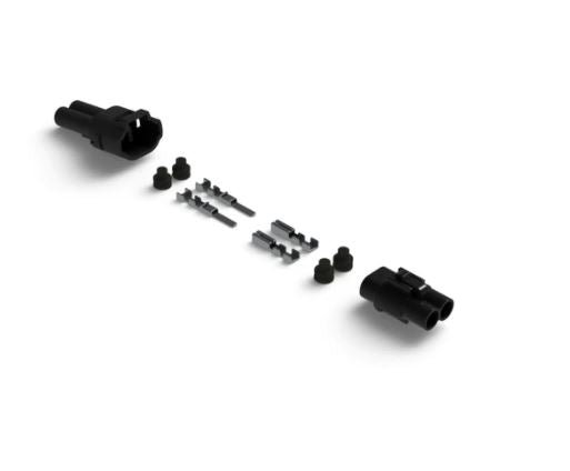 Denali MT Series 2-Pin Waterproof Connector Set, Male & Female Connectors with Terminals & Seals