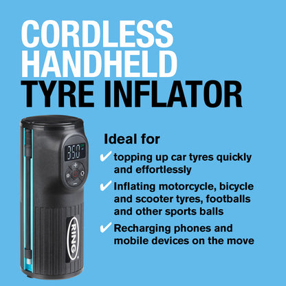 Ring Handheld Digital Tyre Inflator Rechargeable with internal power bank