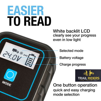 Ring SMARTCHARGE Motorcycle Battery Charger Maintainer 4A 6A 8A Lithium AGM