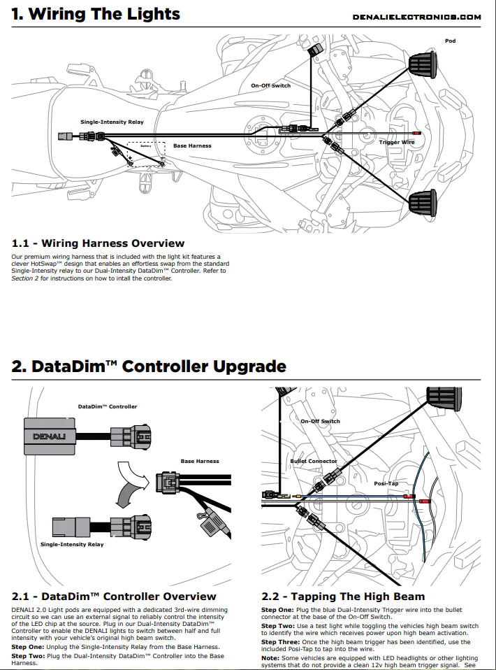 DENALI Electronics DataDim™ Dual Intensity Controller for Driving Light Harness