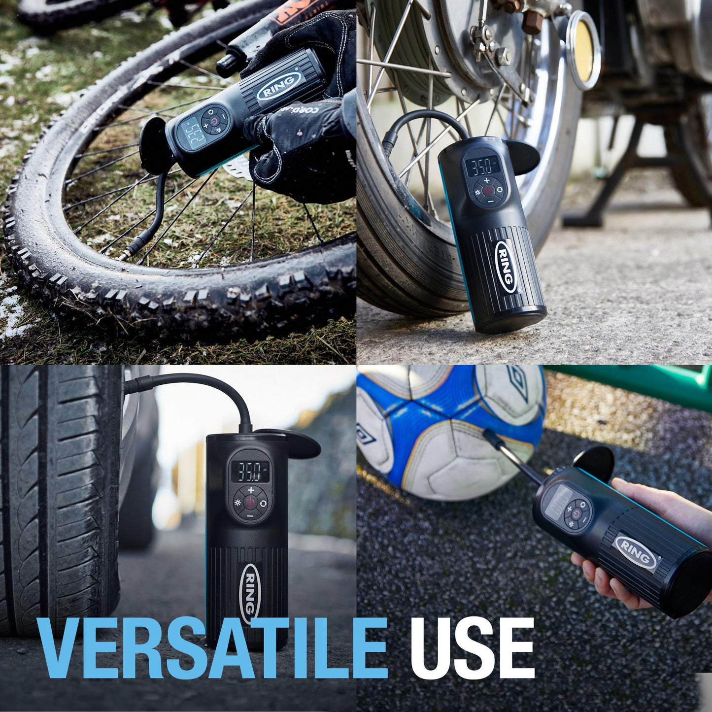 Ring Handheld Digital Tyre Inflator Rechargeable with internal power bank