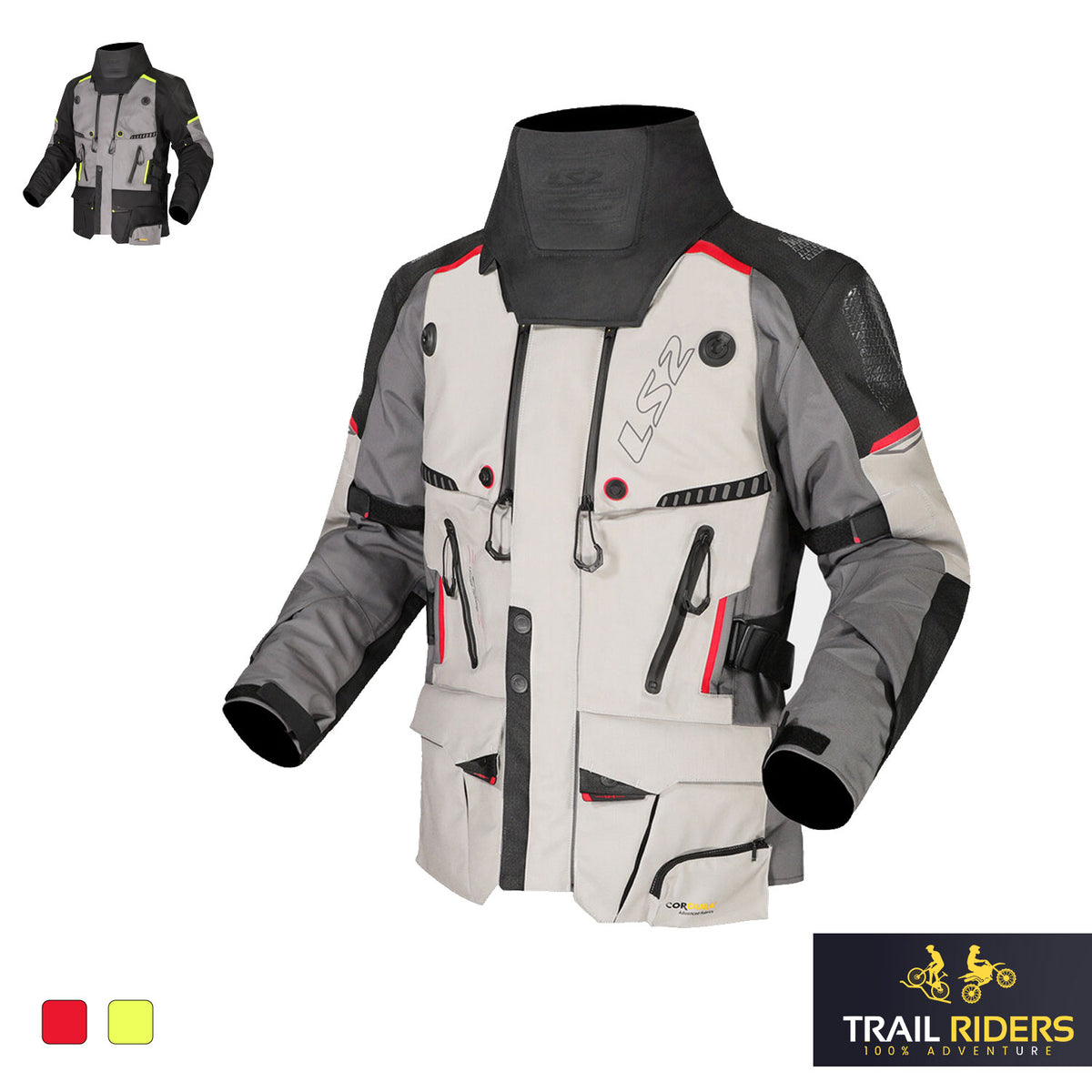 LS2 Apollo AAA Waterproof Motorcycle Jacket Cordura Adventure Touring CE Level 2