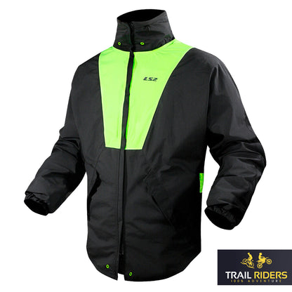 LS2 X-Rain Waterproof Motorcycle Rain Jacket Hi Vis Over Jacket Packable