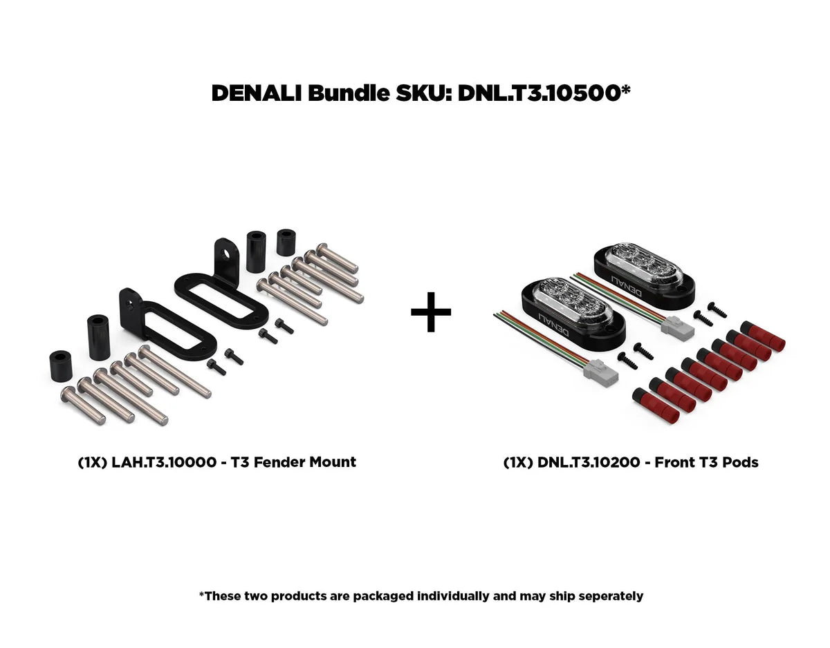 Denali T3 Front Switchback LED Turn Signal Pods with Fender Mount
