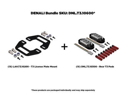 Denali T3 Rear Switchback LED Turn Signal Pods with License Plate Mount