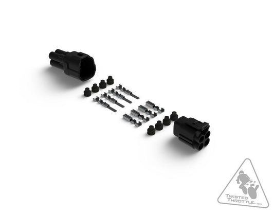 Denali MT Series Waterproof Connector Set, Male & Female Connectors With Terminals & Seals